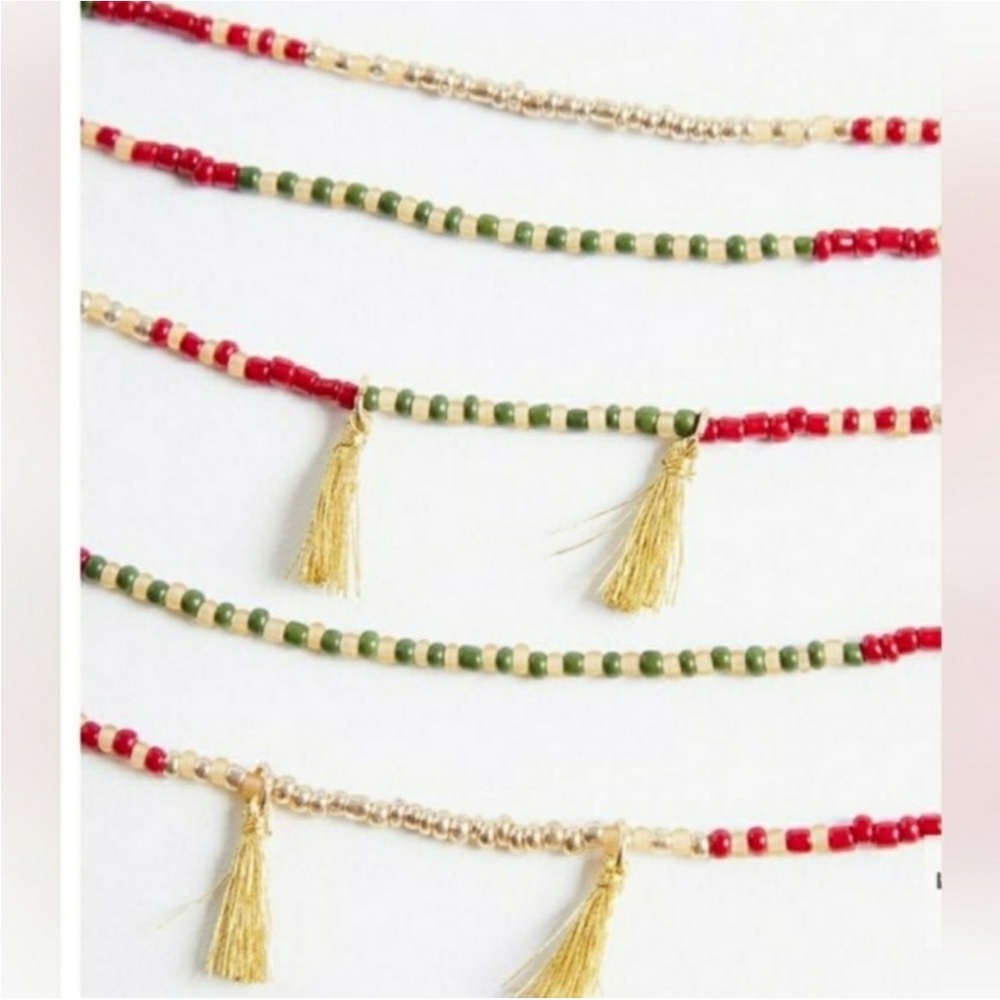 Torrid Multilayered Beaded Necklace W/ Fringe Tassels - Picture 2 of 2
